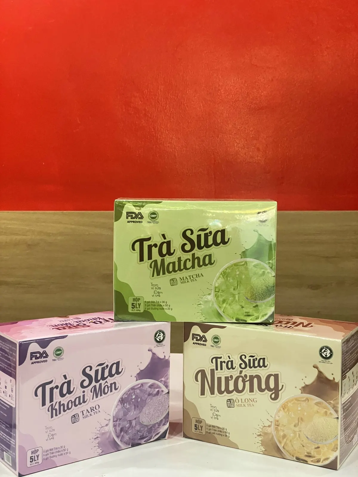 Hộp trà sữa nướng, matcha, khoai môn LaTea
